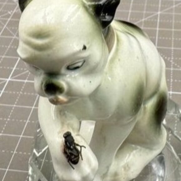 Antique Porcelain Dog Figurine With Fly on Paw READ - Picture 1 of 6